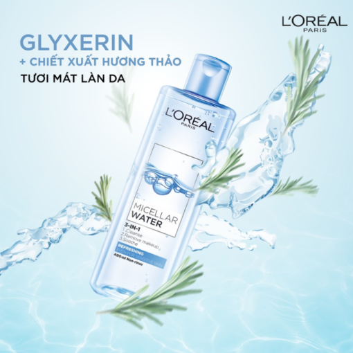 Nước Tẩy Trang Tươi Mát Loreal Micellar Water Refreshing - Hình ảnh 2