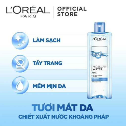 Nước Tẩy Trang Tươi Mát Loreal Micellar Water Refreshing - Hình ảnh 3